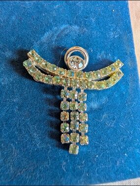 Green Crystal Fringe Pendant Necklace - Women's Jewelry